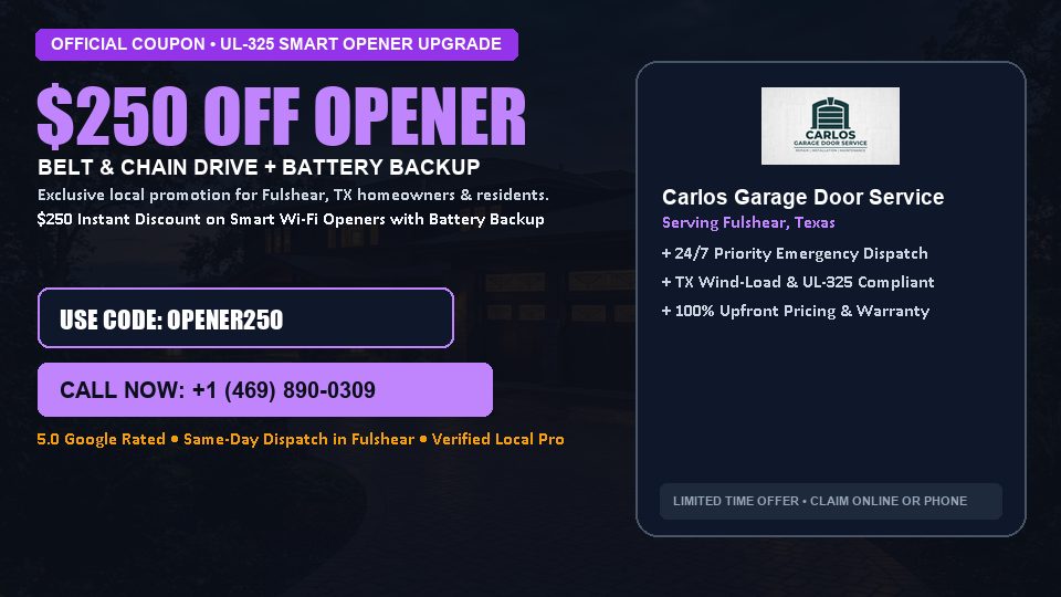 Carlos Garage Door Service $250 OFF Premium LiftMaster Opener Installation